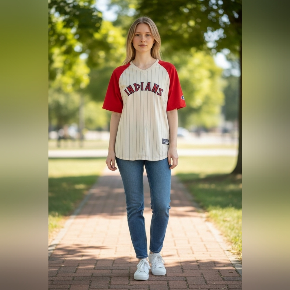 Vtg Cleveland Guardians Women's Size Medium Mlb Baseball Shirt